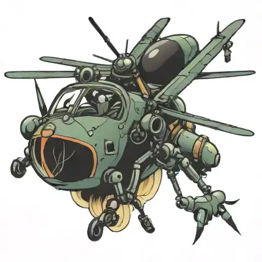 helicopter mosquito tattoo design idea