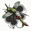 helicopter mosquito tattoo design idea