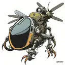 helicopter mosquito tattoo design idea