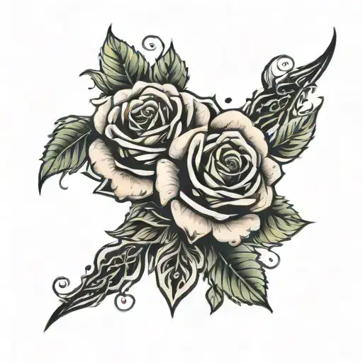 Roses , semi colon, God Bless tattoo design idea