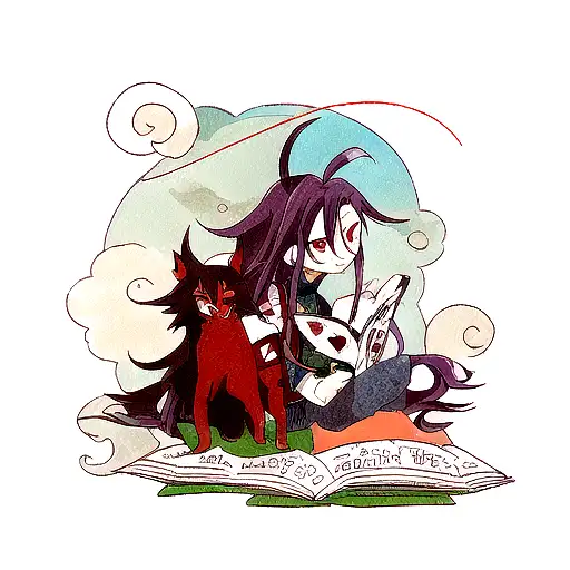 tattoo design of madara from the anime natsume's book of friends in red line ink  tattoo design idea