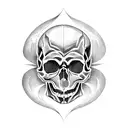 skull and bats tattoo design idea