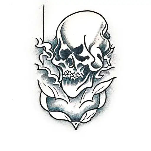 guillotine tattoo design idea