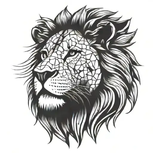 frequency + diamond + Lion  tattoo design idea