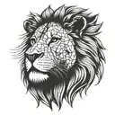 frequency + diamond + Lion  tattoo design idea