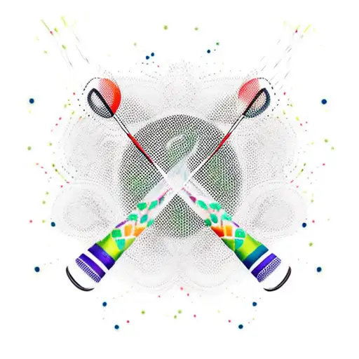 badminton racket with shuttlecock tattoo design idea