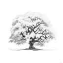 huge oak tree tattoo design idea