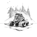 monster truck,excavator tattoo design idea