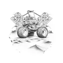 monster truck,excavator tattoo design idea