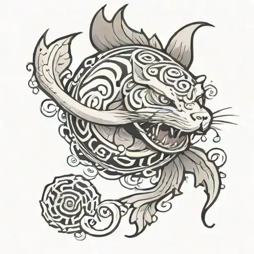 naruto kyuubi seal diving tattoo design idea