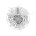 A stylized map combining the city skylines of New Orleans, Dallas, and Oklahoma, with a football at the center tattoo design idea