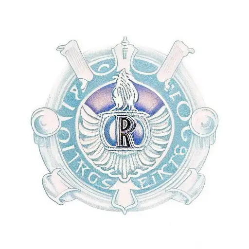 logo of rolls Royce but with 2 letters H and C  tattoo design idea