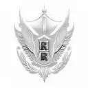 logo of rolls Royce but with 2 letters H and C  tattoo design idea