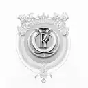 rolls Royce logo with 2 letters of my name H and C tattoo design idea