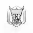 rolls Royce logo with 2 letters of my name H and C tattoo design idea