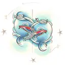 twin columns gemini tattoo design idea