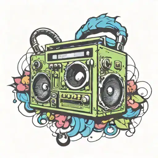 boombox graffiti inspired design tattoo design idea