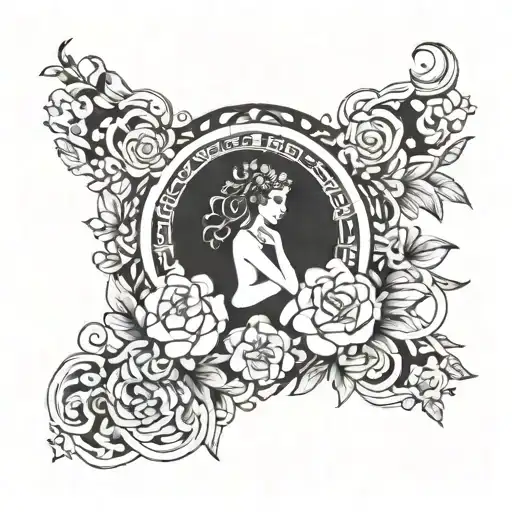 auxo goddess of growth strength family spirituality tattoo design idea