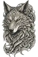 wolf eagle smoke tattoo design idea