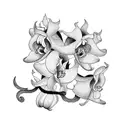 mayflowers with cattleya trianae tattoo design idea