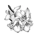 mayflowers with cattleya trianae tattoo design idea