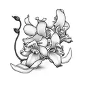 mayflowers with cattleya trianae tattoo design idea