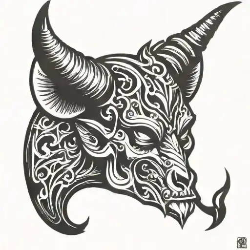 devil horns tattoo design idea