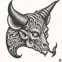 devil horns tattoo design idea