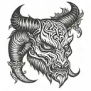 devil horns tattoo design idea