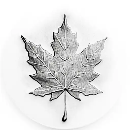 maple leaf with hunting camp inside tattoo design idea