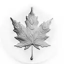 maple leaf with hunting camp inside tattoo design idea