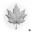 maple leaf with hunting camp inside tattoo design idea