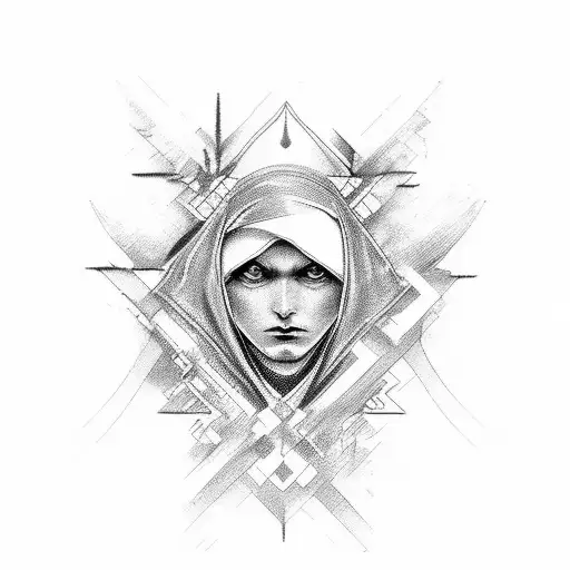 possesses nun  tattoo design idea