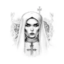 possesses nun  tattoo design idea