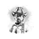 Create a tattoo design inspired by Arthur Morgan, the protagonist of the video game Red Dead Redemption 2. The image sho tattoo design idea