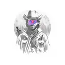 Create a tattoo design inspired by Arthur Morgan, the protagonist of the video game Red Dead Redemption 2. The image sho tattoo design idea