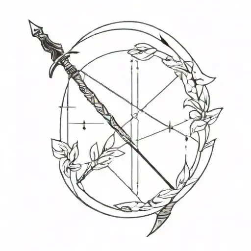 bow and arrow with the name Cruz tattoo design idea
