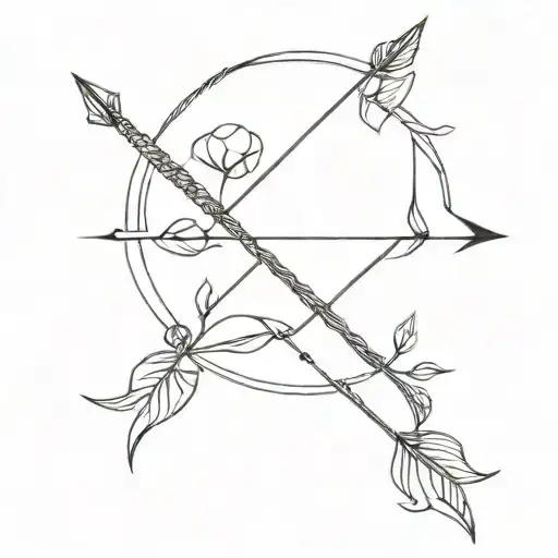 bow and arrow tattoo design idea