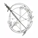 bow and arrow with the name Cruz tattoo design idea
