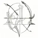 bow and arrow with the name Cruz tattoo design idea