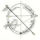 bow and arrow with the name Cruz tattoo design idea