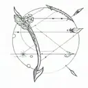 bow and arrow with the name Cruz tattoo design idea