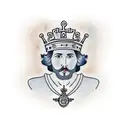 a brunette Spanish queen with a Stella star and Arthur's king's crown tattoo design idea