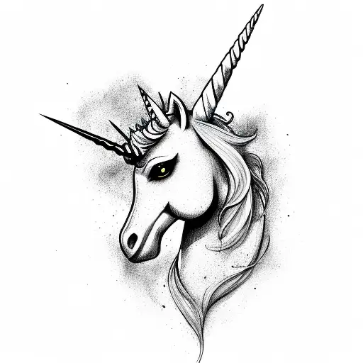 unicorn tattoo design idea