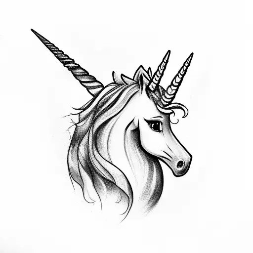 unicorn tattoo design idea
