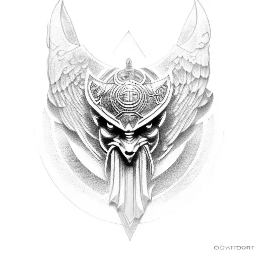 odin, strength, power, wisdom, discipline, respect, hard work tattoo design idea