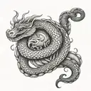 A snake shedding its skin to reveal a hidden horse within, representing transformation and rebirth tattoo design idea