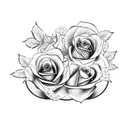 Gemini spiritual tattoo with roses tattoo design idea
