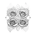 Gemini spiritual tattoo with roses tattoo design idea