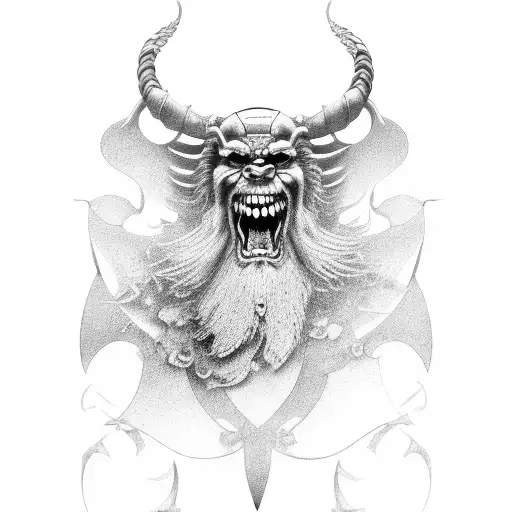  yggdrasill and viking tattoo design idea